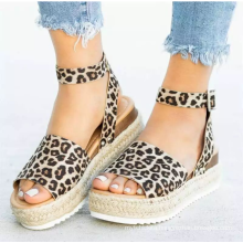SE19113W Leopard Flat High-heeled Women Sandals Shoes
